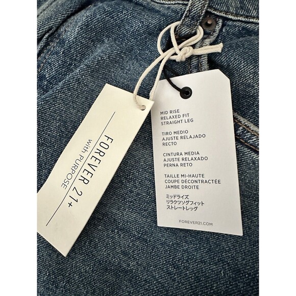 Forever21 Womens Ex Boyfriend Jeans Size 12 Distressed NWT Cropped Ankle - Picture 5 of 11